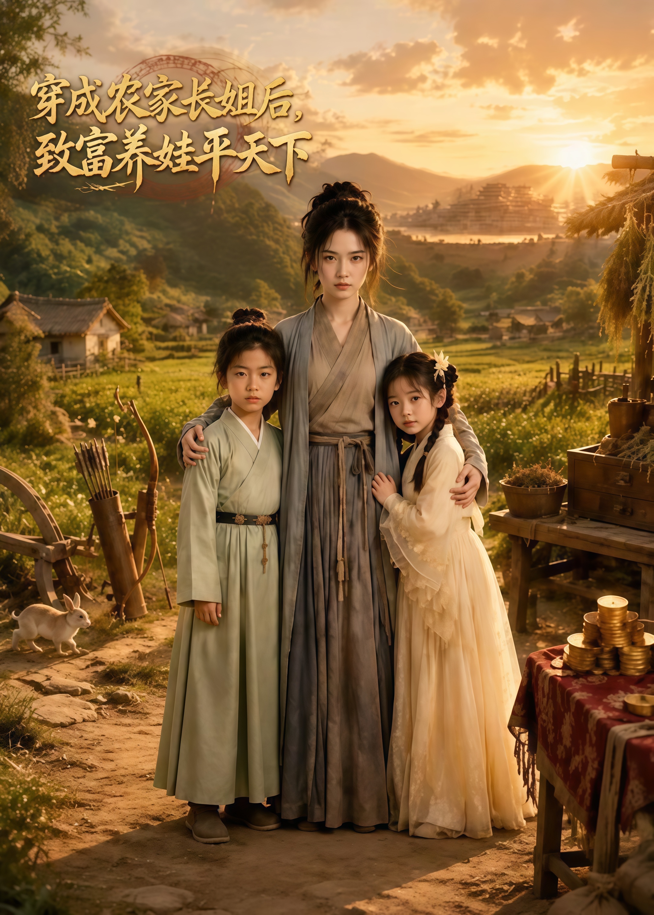 穿成农家长姐后，致富养娃平天下(全集)
